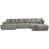 Image de Bobochic canapé panoramique convertible roxelane tissu bouclette gris foncé angle droit ROXELANE