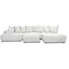 Image de Bobochic canapé panoramique convertible roxelane tissu bouclette avec pouf blanc angle gauche ROXELANE