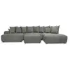 Image de Bobochic canapé panoramique convertible roxelane tissu bouclette avec pouf gris foncé angle gauche ROXELANE