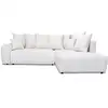 Image de Bobochic canapé d'angle l convertible coffre roxelane tissu chiné blanc angle droit ROXELANE