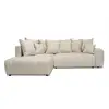 Image de Bobochic canapé d'angle l convertible coffre roxelane tissu chiné beige angle gauche ROXELANE
