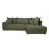 Image de Bobochic canapé d'angle l convertible coffre roxelane tissu chiné vert angle droit ROXELANE