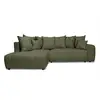 Image de Bobochic canapé d'angle l convertible coffre roxelane tissu chiné vert angle gauche ROXELANE
