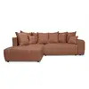 Image de Bobochic canapé d'angle l convertible coffre roxelane tissu chiné orange angle gauche ROXELANE