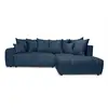 Image de Bobochic canapé d'angle l convertible coffre roxelane tissu chiné bleu foncé angle droit ROXELANE