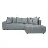 Image de Bobochic canapé d'angle l convertible coffre roxelane tissu chiné gris clair angle droit ROXELANE