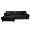Image de Bobochic canapé d'angle l convertible coffre roxelane tissu chiné gris foncé angle gauche ROXELANE