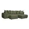 Image de Bobochic canapé d'angle l convertible coffre roxelane tissu chiné avec pouf vert angle droit ROXELANE