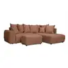 Image de Bobochic canapé d'angle l convertible coffre roxelane tissu chiné avec pouf orange angle droit ROXELANE