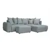 Image de Bobochic canapé d'angle l convertible coffre roxelane tissu chiné avec pouf gris clair angle droit ROXELANE