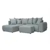 Image de Bobochic canapé d'angle l convertible coffre roxelane tissu chiné avec pouf gris clair angle gauche ROXELANE