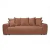 Image de Bobochic canapé 3 places convertible roxelane tissu chiné orange ROXELANE