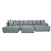 Image de Bobochic canapé panoramique convertible roxelane tissu chiné avec pouf gris clair angle gauche ROXELANE