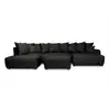 Image de Bobochic canapé panoramique convertible roxelane tissu chiné avec pouf gris foncé angle gauche ROXELANE