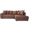 Image de Bobochic canapé d'angle l convertible coffre roxelane tissu chiné rouge angle droit ROXELANE