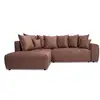 Image de Bobochic canapé d'angle l convertible coffre roxelane tissu chiné rouge angle gauche ROXELANE