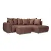 Image de Bobochic canapé d'angle l convertible coffre roxelane tissu chiné avec pouf rouge angle droit ROXELANE