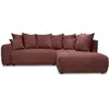 Image de Bobochic canapé d'angle l convertible coffre roxelane tissu bouclette rouge angle droit ROXELANE