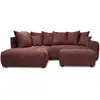 Image de Bobochic canapé d'angle l convertible coffre roxelane tissu bouclette avec pouf rouge angle gauche ROXELANE