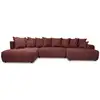 Image de Bobochic canapé panoramique convertible roxelane tissu bouclette rouge angle gauche ROXELANE