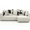 Image de Bobochic canapé d'angle convertible réversible coffre sidonie avec coussins à motif vache SIDONIE
