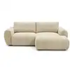 Image de Bobochic canapé d'angle compact convertible coffre lucien gros côtelé doux beige angle droit LUCIEN