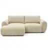 Image de Bobochic canapé d'angle compact convertible coffre lucien gros côtelé doux beige angle gauche LUCIEN