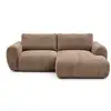 Image de Bobochic canapé d'angle compact convertible coffre lucien gros côtelé doux taupe angle droit LUCIEN