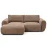 Image de Bobochic canapé d'angle compact convertible coffre lucien gros côtelé doux taupe angle gauche LUCIEN