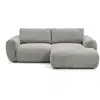 Image de Bobochic canapé d'angle compact convertible coffre lucien gros côtelé doux gris clair angle droit LUCIEN