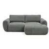 Image de Bobochic canapé d'angle compact convertible coffre lucien gros côtelé doux gris foncé angle droit LUCIEN