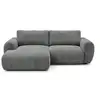 Image de Bobochic canapé d'angle compact convertible coffre lucien gros côtelé doux gris foncé angle gauche LUCIEN