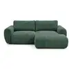 Image de Bobochic canapé d'angle compact convertible coffre lucien gros côtelé doux vert angle droit LUCIEN