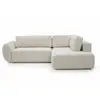 Image de Bobochic canapé angle l convertible coffre denise tissu texturé blanc angle droit DENISE