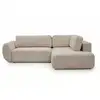 Image de Bobochic canapé angle l convertible coffre denise tissu texturé beige angle droit DENISE