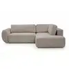 Image de Bobochic canapé angle l convertible coffre denise tissu texturé taupe angle droit DENISE