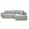 Image de Bobochic canapé angle l convertible coffre denise tissu texturé gris clair angle droit DENISE