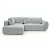 Image de Bobochic canapé angle l convertible coffre denise tissu texturé gris clair angle gauche DENISE