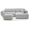 Image de Bobochic canapé angle l convertible coffre denise tissu texturé avec pouf gris clair angle droit DENISE