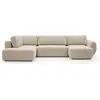 Image de Bobochic canapé panoramique convertible coffre denise tissu texturé beige angle droit DENISE
