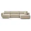 Image de Bobochic canapé panoramique convertible coffre denise tissu texturé beige angle gauche DENISE