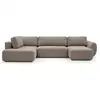 Image de Bobochic canapé panoramique convertible coffre denise tissu texturé taupe angle droit DENISE