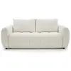 Image de Bobochic canapé droit convertible ouverture express 3 places fuji tissu chiné blanc FUJI