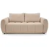 Image de Bobochic canapé droit convertible ouverture express 3 places fuji tissu chiné beige FUJI
