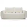 Image de Bobochic canapé droit convertible ouverture express 3 places fuji tissu bouclette blanc FUJI