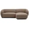 Image de Bobochic canapé d'angle convertible avance-recule électrique halo tissu lisse taupe angle droit HALO