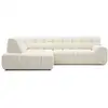 Image de Bobochic canapé d'angle l convertible avance-recule électrique andre tissu texturé blanc angle gauche ANDRE