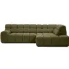 Image de Bobochic canapé d'angle l convertible avance-recule électrique andre tissu texturé vert angle droit ANDRE
