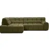 Image de Bobochic canapé d'angle l convertible avance-recule électrique andre tissu texturé vert angle gauche ANDRE