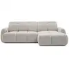 Image de Bobochic canapé d'angle convertible avance-recule électrique ruby tissu chenille beige angle droit RUBY